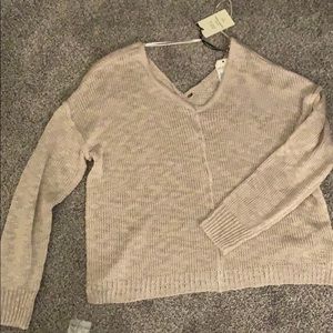 Tan crop sweater